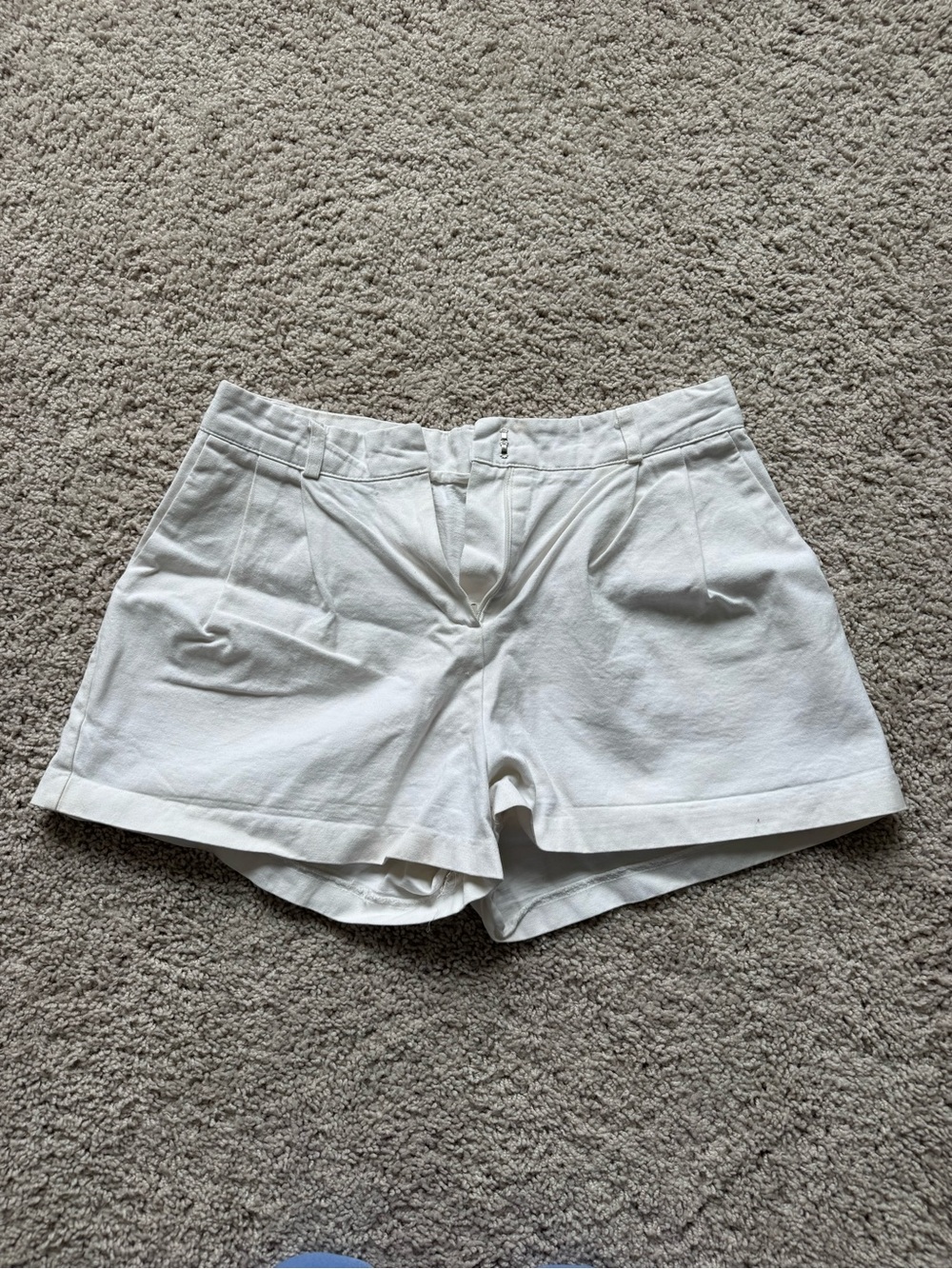 Women’s White Tailored Cotton Shorts